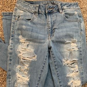 American Eagle Distressed High Rise Jeggings